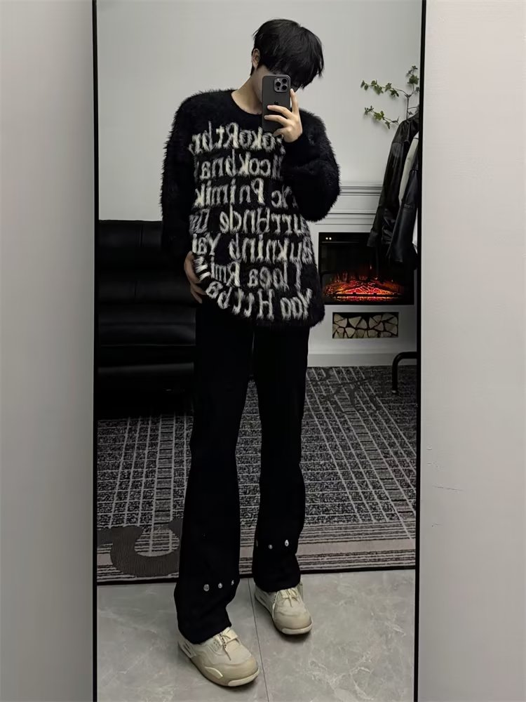 潮美式字母印花毛衣秋冬季街头Z8815-P55,男装针织衫/毛衣,星座1109-3
