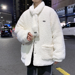 2021新款双面穿立领衣男百搭情侣服宽松菱形格袄图片