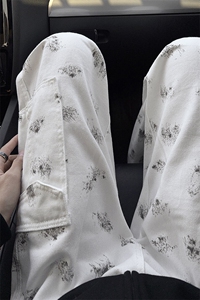 B221美式ins高街宽松直筒印花工装牛仔裤LK25459-特P50控88图片