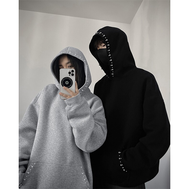 美式重磅420g2025秋季新款潮牌宽松珍珠连帽卫衣男-A2279P68控118,男装卫衣,电商B241