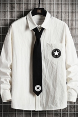 LC42008-P45痞帅领带长袖衬衫男士大码dk制服男jk衬衣男网格挂拍，男装衬衫，电商A040A