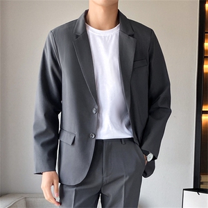 秋冬加绒加厚休闲西服男韩版痞帅气小西装上衣港风潮牌单西外套潮图片