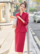 气质女神范西装套装裙女2025春秋新款高级感韩版小西服职业两件套，商品下架区，然然