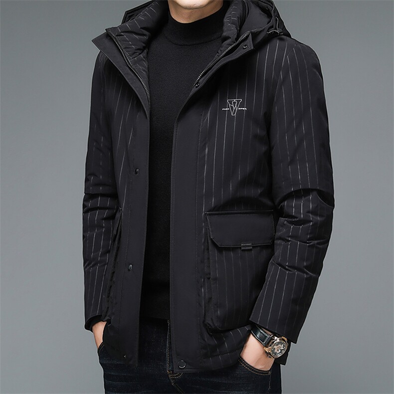 男士连帽加厚保暖羽绒服中年爸爸装宽松休闲御寒外套QS1287-P305,男装羽绒服,星座1105-3