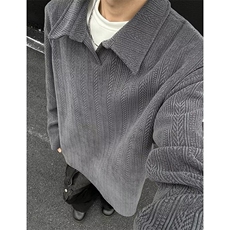 T554-P42翻领针织毛衣套头上衣秋冬保暖POLO领内搭打底休闲，男装T恤，电商B323A