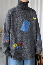 ！秋冬季潮流加厚高领毛衣男韩版印花百搭针织衫线衣GM603P60，男装针织衫/毛衣，电商B220