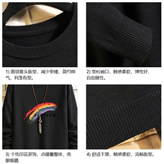 M67064-P45加绒款-P65圆领毛衣男大码针织衫男毛线衣线衫砖墙，男装针织衫/毛衣，电商A040A