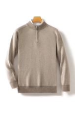 2024年秋冬季澳洲羊毛偏厚波浪纹半拉链羊毛衫，男装羊毛衫，忠诺羊绒