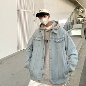 新款牛仔外套男春季潮牌工装夹克韩版潮流ins高街上衣服JK459-p65图片