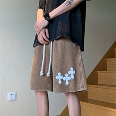 美式水洗做旧短裤男款夏季休闲纯棉宽松高街运动五分潮牌篮球裤子，男装休闲裤，电商A014