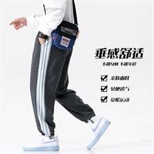 2021秋季新款无影墙日系大码男运动条纹垂感卫裤休闲裤K2069-P40，男装休闲裤，电商A001