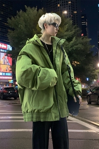 堆堆袖棉衣男冬季新款港风宽松连帽加厚棉服MF3721-P105图片