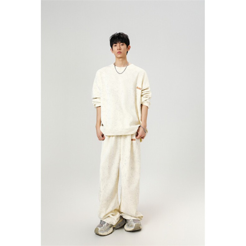 现货TZ761-特P65?秋季痞帅高街扎染卫衣卫裤休闲套装男,男装休闲裤,电商A059