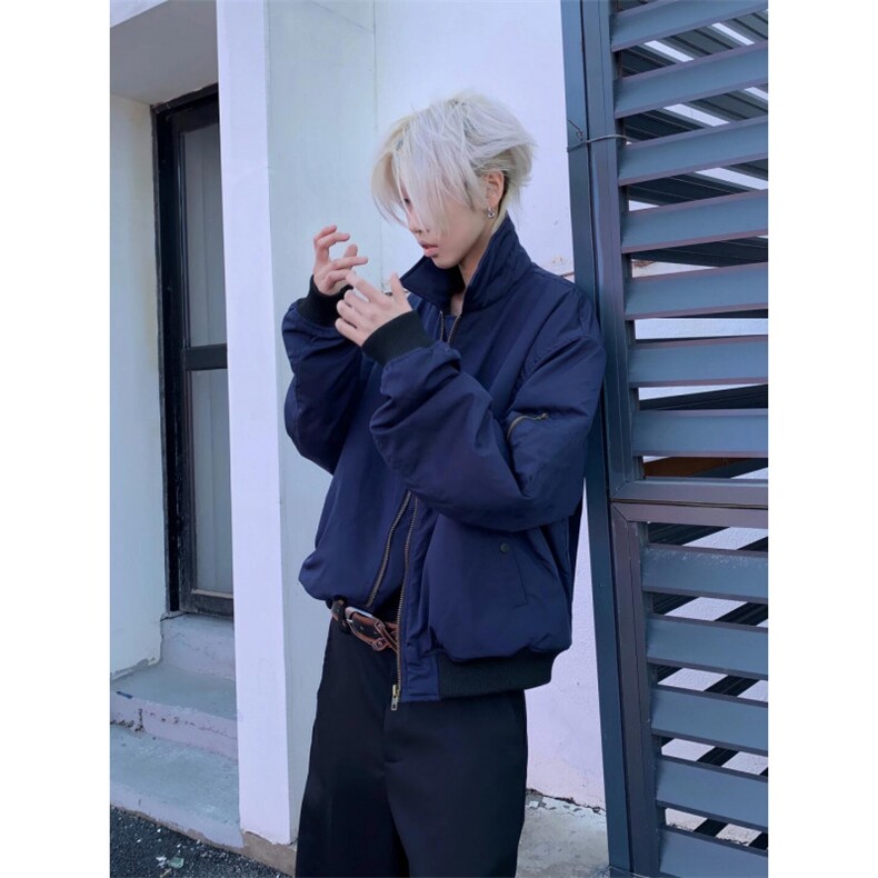 【有货】cleanfit藏青短款外套男美式高街飞行员夹克P15LL-特P55,男装夹克,星座1007（原301D）