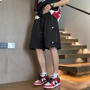 美式机能风侧边拉链短裤男夏高街宽松速干休闲五分中裤K6244-P32,男装牛仔裤,星座412-3
