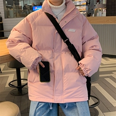 特批35粉色棉衣男女冬季宽松韩版立领加厚外套御寒棉衣MY9036，男装棉衣，电商A128