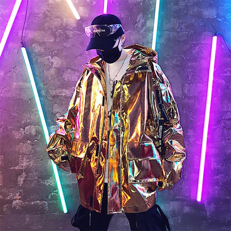 【2025秋冬】骚男hiphop舞台装演出PU皮夹克外套潮牌KK200 P125图片