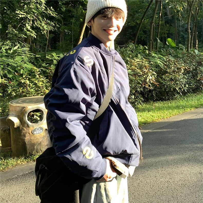 网图字母刺绣飞行夹克棉服男春秋季美式复古棒球服MY9519-特P73,男装夹克,星座1007（原301D）