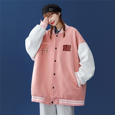 中性春装衔接新款青春宽松加棉夹克棒球服外套G97P65控88加棉75，男装夹克，A247A