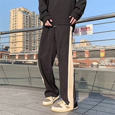 日系直筒宽松型运动裤时尚潮牌男夏季中腰休闲裤长裤K6124-P46，男装休闲裤，星座512-2