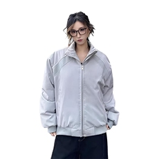 高品质春装新款老钱风美式高街解构立领棒球服飞行夹克潮休闲外套，男装夹克，电商A443