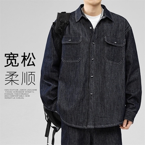 新款复古牛仔宽松时尚潮流百搭工装外套CC150特批：75：129图片