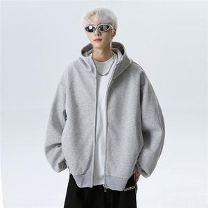 秋冬重磅复古廓形连帽开衫加厚外套男女JK808-P58图片