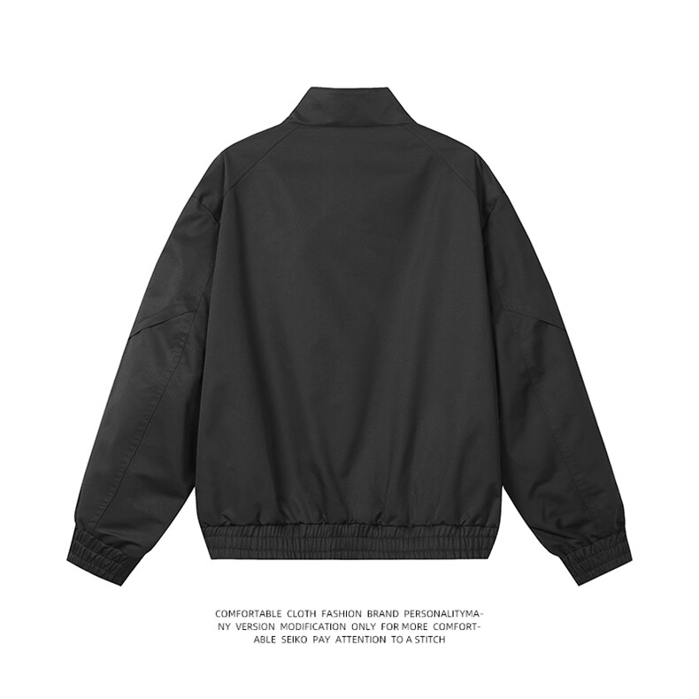 0黑色时尚立领百搭休闲纯色工装男夹克JK9215P90控138,男装夹克,星座914