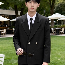 春秋韩ins网红禁欲系痞帅西服男气质时髦简约高级感西装外套潮，男装西服套装，星座601-1