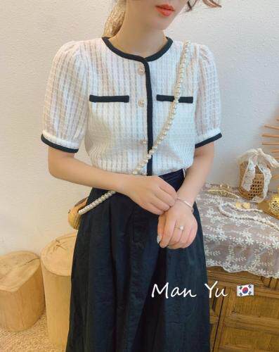 夏季新款，蕾丝小衫，女装，MAN YU 蔓羽