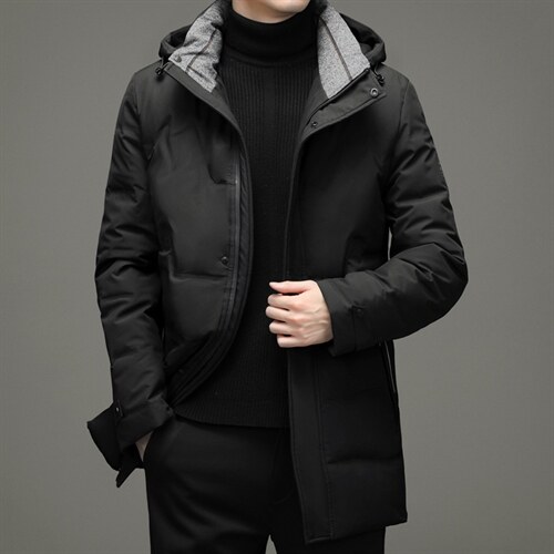 21冬季新款羽绒服男中长款潮流休闲厚款男士纯色外套ZG2935-P300,男装羽绒服,电商B212（原钱塘6029）