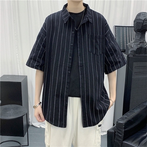 夏季ins潮牌5分短袖工装衬衫男士韩版潮流宽松休闲衬衣 W717-P30图片