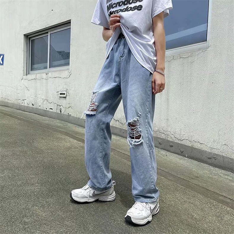 美式复古水洗做旧破洞牛仔裤男ins高街N8815P40,男装牛仔裤,星座1116-2