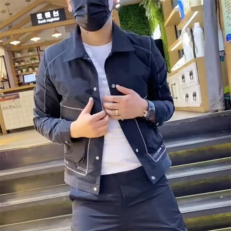 1506-1/JG10/P64加绒加厚冬季修身痞帅夹克上衣帅气棒球服图片
