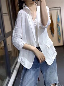 春季亚中袖西装图片