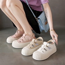 2024夏季新款ins韩版镂空小白鞋女学生厚底百搭休闲透气板鞋，女鞋凉鞋，星座1407-3