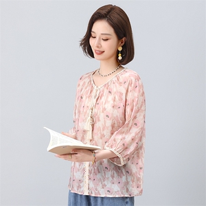 【TA】甜美浪漫气质洋气百搭小衫2025夏新款专柜撤柜品牌女装图片