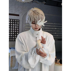 春秋半星链卫衣立领半拉链卫衣男垫肩薄上衣宽松帅气外套 W919图片