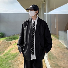 新款ins日系复古简约宽松通勤港风休闲薄款西装男夹克W1384-P47，男装夹克，星座512-2