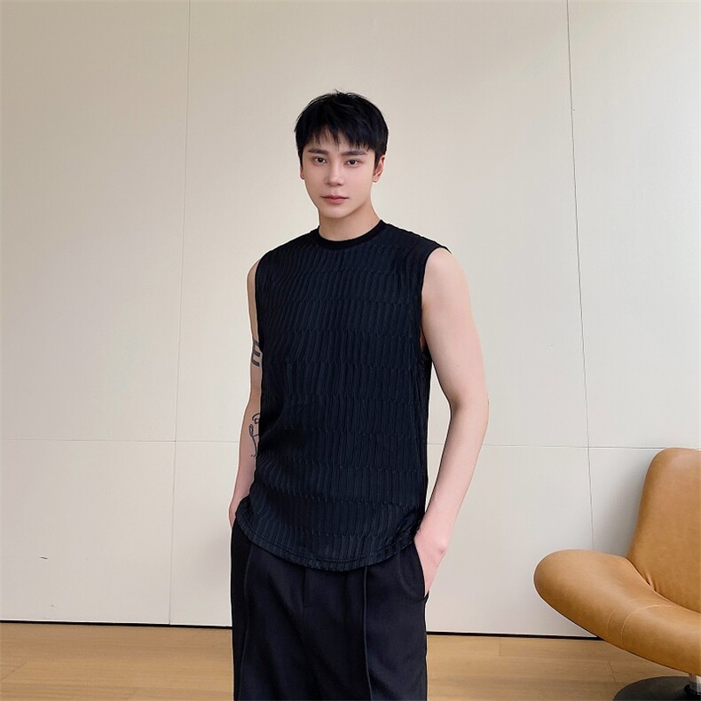 夏季新款纯色背心男潮牌痞帅T恤A345-261-P55,男装背心/马甲,电商A345