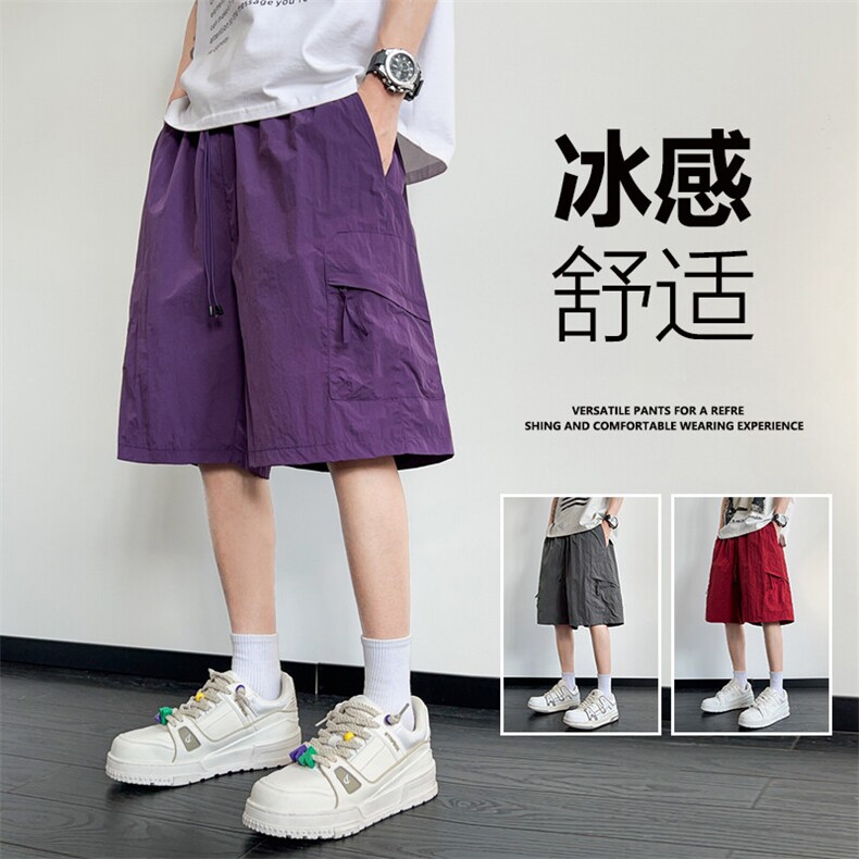 2025新款高街工装中裤速干运动男夏薄款伞兵短裤美式复古K688-P25,男装牛仔裤,星座1402-1