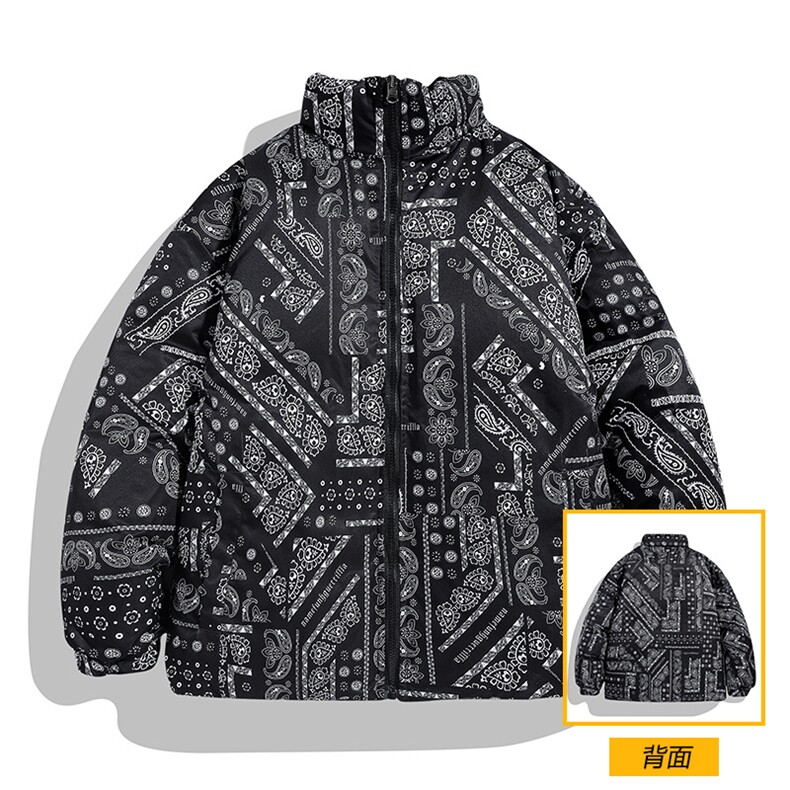 冬季双面穿棉服男女立领棉衣情侣潮加厚日系宽松外套M02811-P95,男装棉衣,星座308B-2