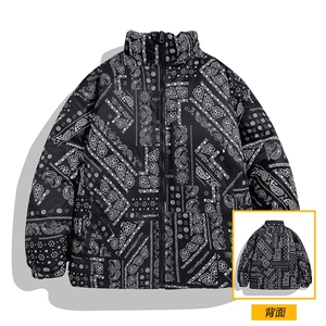 冬季双面穿棉服男女立领棉衣情侣潮加厚日系宽松外套M02811-P95图片