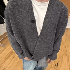 毛衣外套男春秋季日系潮牌重磅宽松立领针织开衫男士百搭休闲上衣，男装针织衫/毛衣，星座1210-1