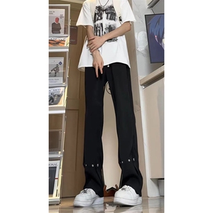 美式高街 hiphop冰丝铆钉微喇休闲裤货号K2425P55图片