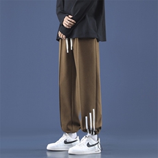 百搭休闲直筒拖地裤高级灰休闲纯色卫裤运动男裤WK90特批30，男装休闲裤，星座718-1