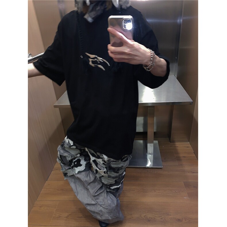 网络图现货！新款高质量纯棉重磅金属印花短袖RD271-P45图片