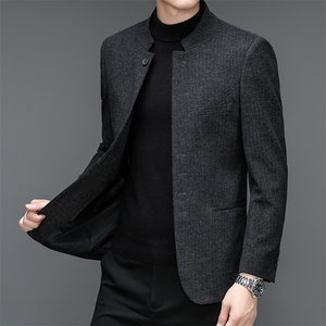 Y333钱塘2020-2秋冬季新款时尚休闲男士立领西装外套西服P150图片