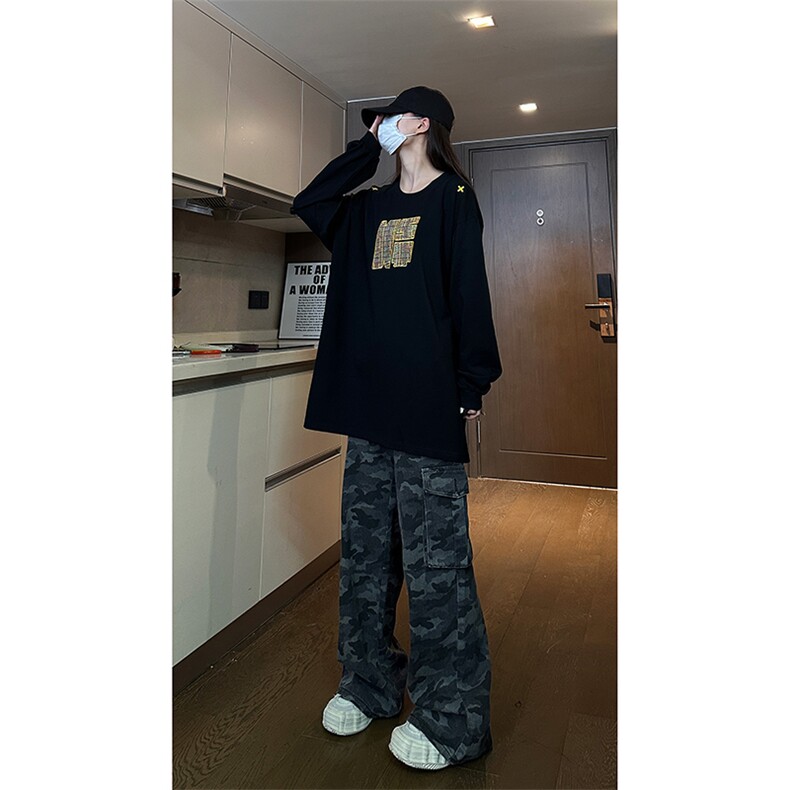 自家图现货纯棉情侣宽松圆领刺绣风卫衣T恤男女WY18-特P35控58,男装T恤,星座205-5