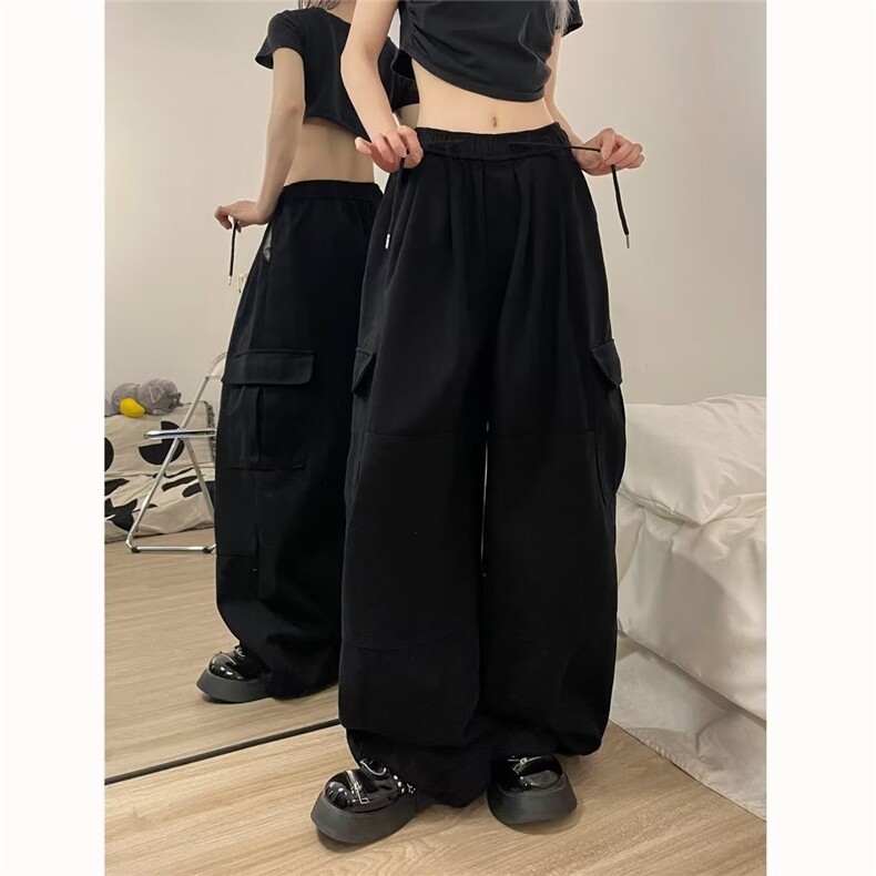 春季工装裤高腰显瘦休闲裤女设计感美式运动裤阔腿裤X15166-p45,男装工装外套,星座1008
